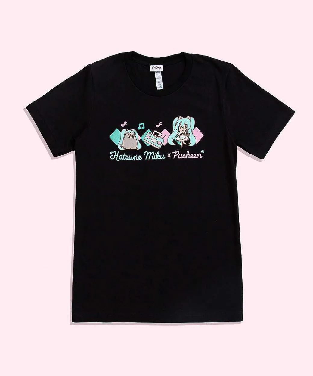 Hatsune Miku X Pusheen®^Jakprints Hatsune Miku X Pusheen Boombox Unisex Tee