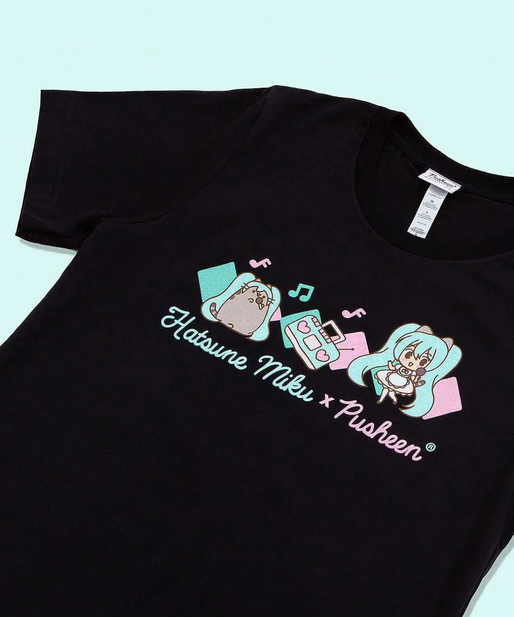 Hatsune Miku X Pusheen®^Jakprints Hatsune Miku X Pusheen Boombox Unisex Tee
