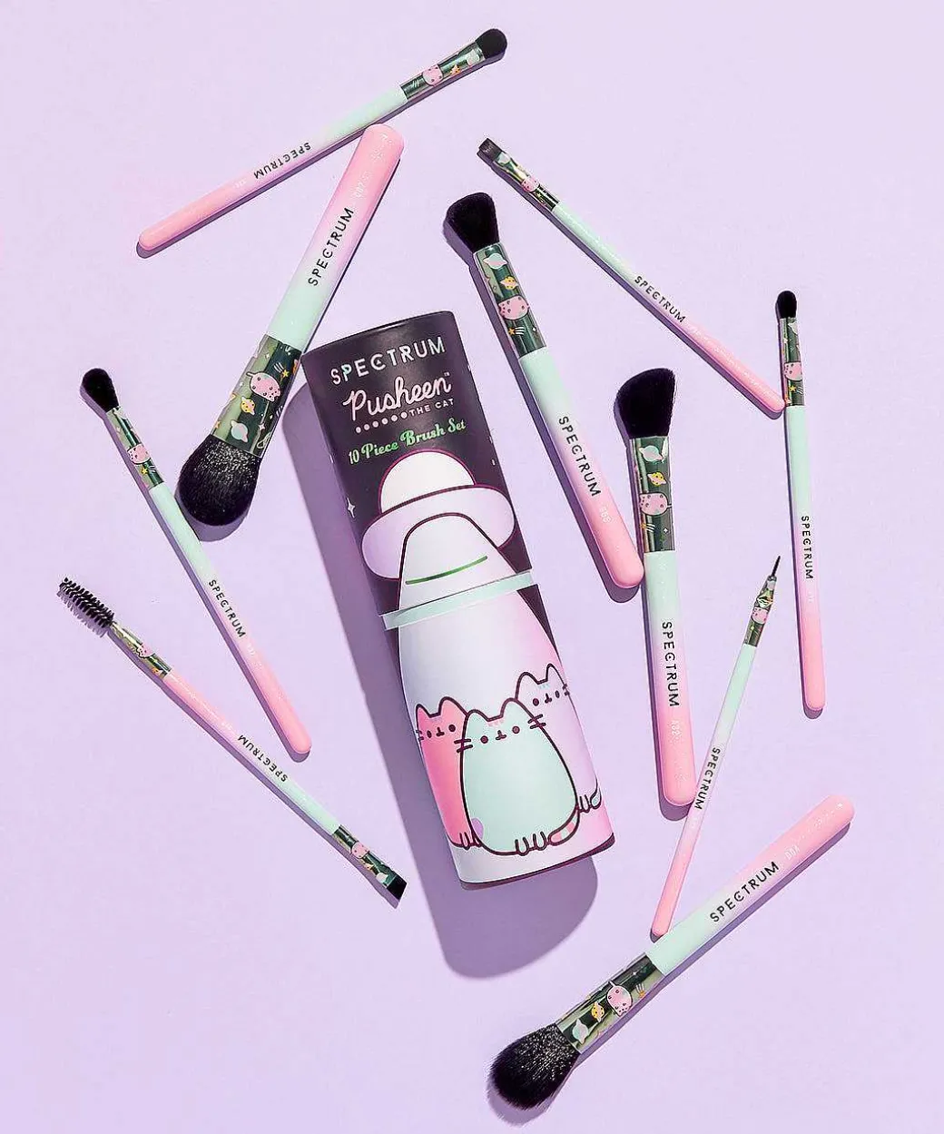 Bed & Bath^Spectrum Pastel Pusheen 10-Piece Makeup Brush Set