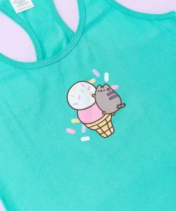 Ladies^ACDC Pusheen Ice Cream Cone Ladies Tank
