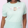 Ladies^Unique Vintage Pusheen Rib Knit Sweater