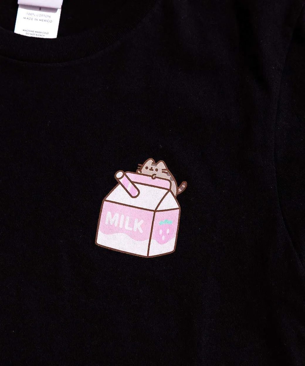 Guys & Unisex^ACDC Pusheen Strawberry Milk Sips Unisex Tee