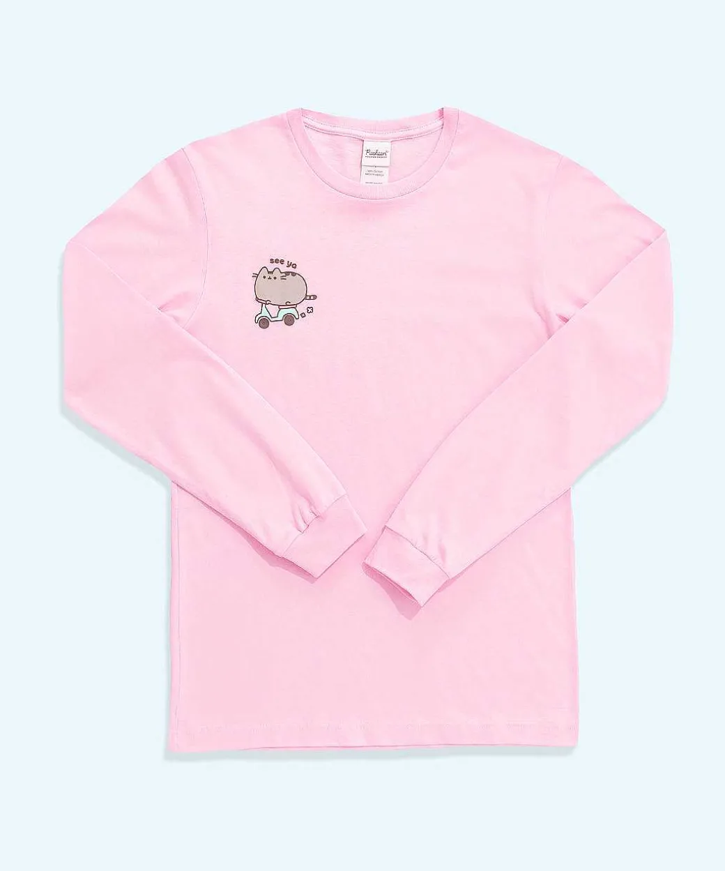 Guys & Unisex^ACDC Scooter Pusheen Long-Sleeve Unisex Tee