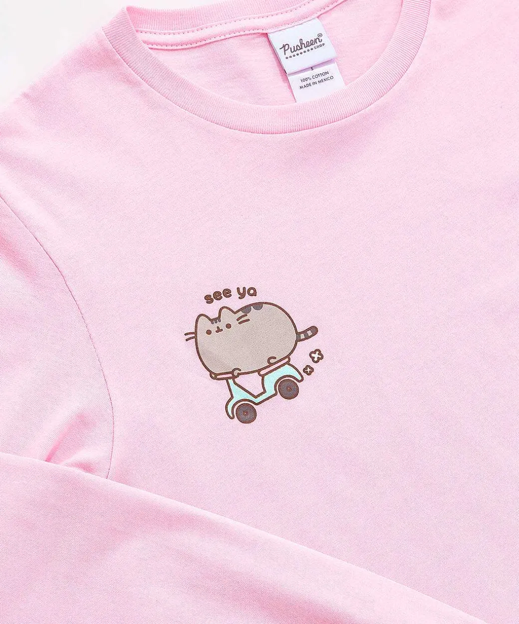Guys & Unisex^ACDC Scooter Pusheen Long-Sleeve Unisex Tee